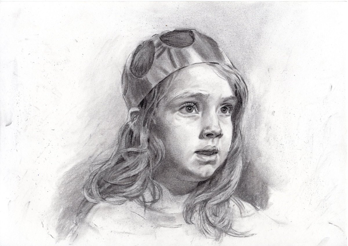Portrait Charcoal Drawing By Anastasia Borodina, 11 X 8, Gabby