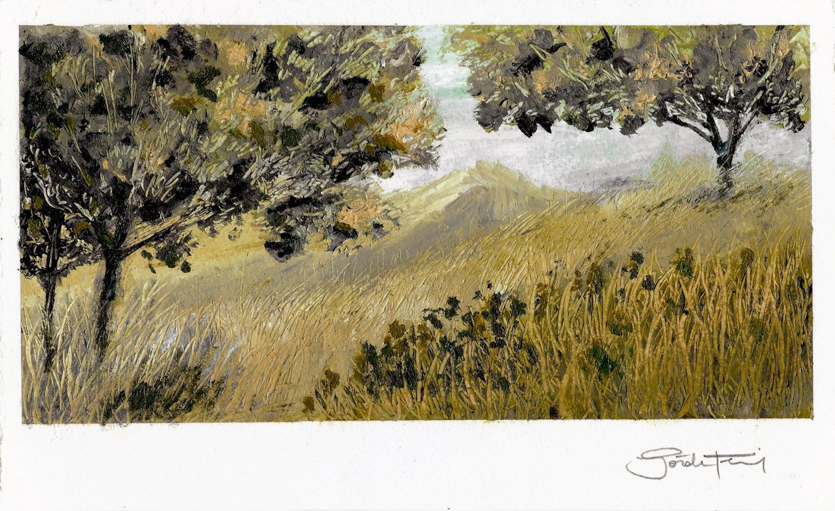 Expressive Oil Painting , Landscape / Held By Wind By Gozde Temiz Istanbul, 12 X 8, Artwork For Sale On Artfinder