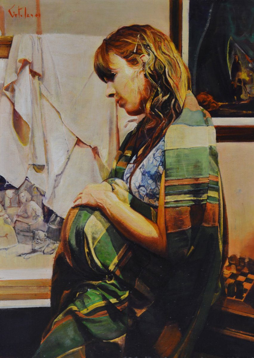 Photorealistic Oil Painting , Motherhood By Marco Ortolan, 20 X 28, Artwork For Sale On Artfinder