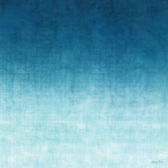 GRADUAL OCEAN mixed media on canvas 127 cm square
