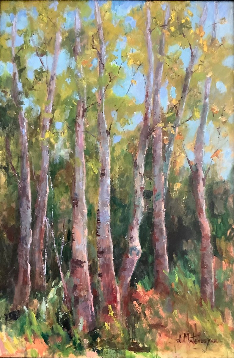 Impressionistic Landscape Oil Painting By Lia Matevosyan Haselton, 24 X 36", Trees, Original Artwork