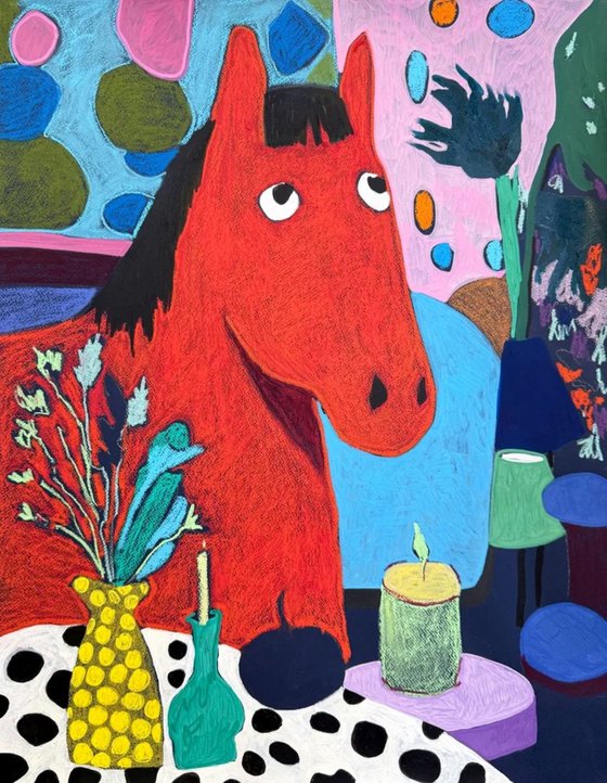 Still Life with a Red Horse