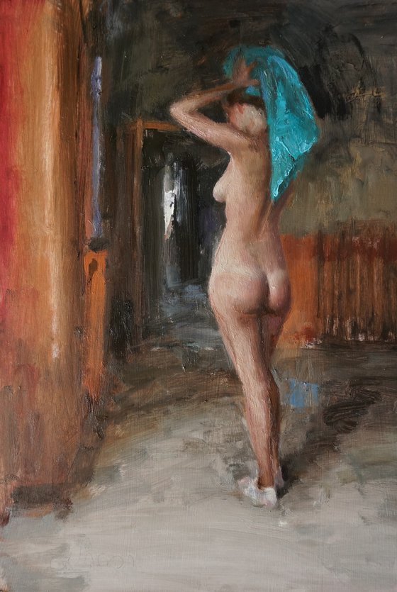 Nude in empty house