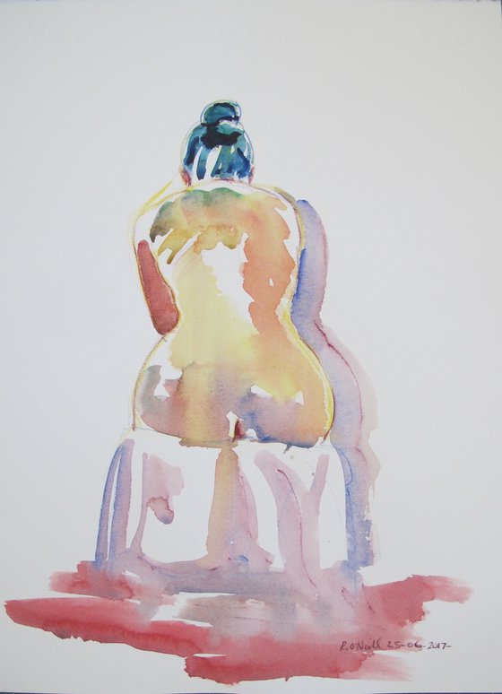 Seated Nude back study