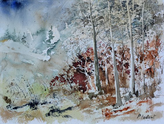 In the wood watercolor