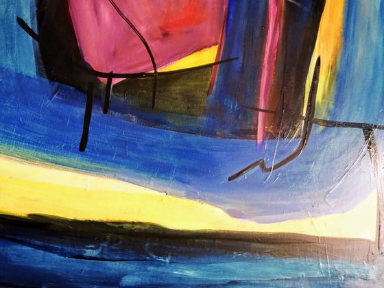 SAILING TO SUNSET    ( LARGE ABSTRACT )