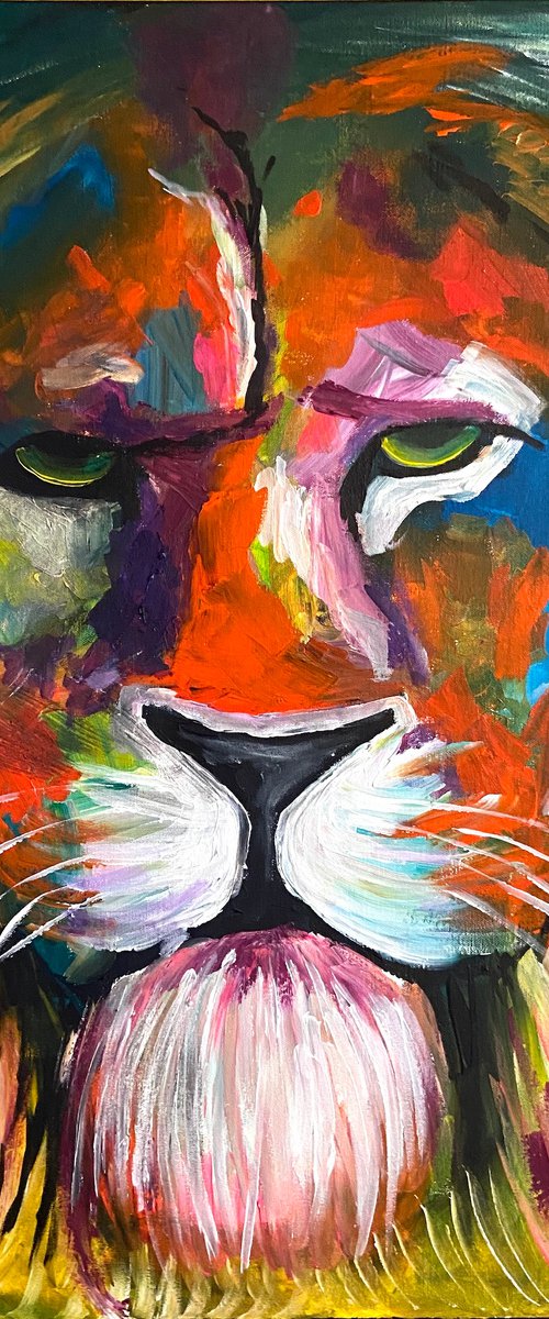 Colourful Lion by Aisha Haider