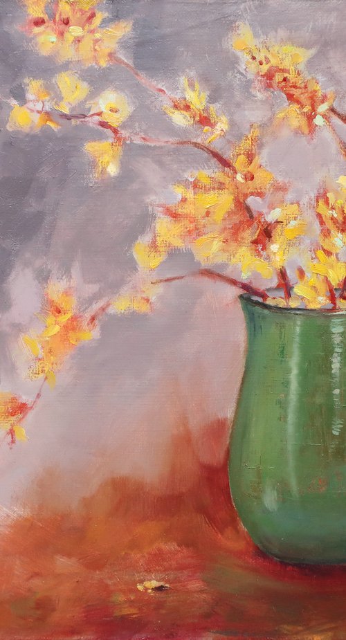 Forsythia in bloom. by Alla Vlaskina