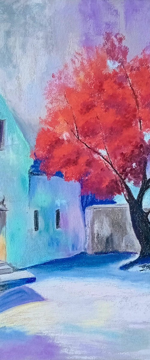 The Red Tree Courtyard by Liubov Samoilova