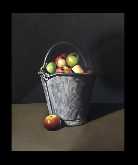 Apples and bucket