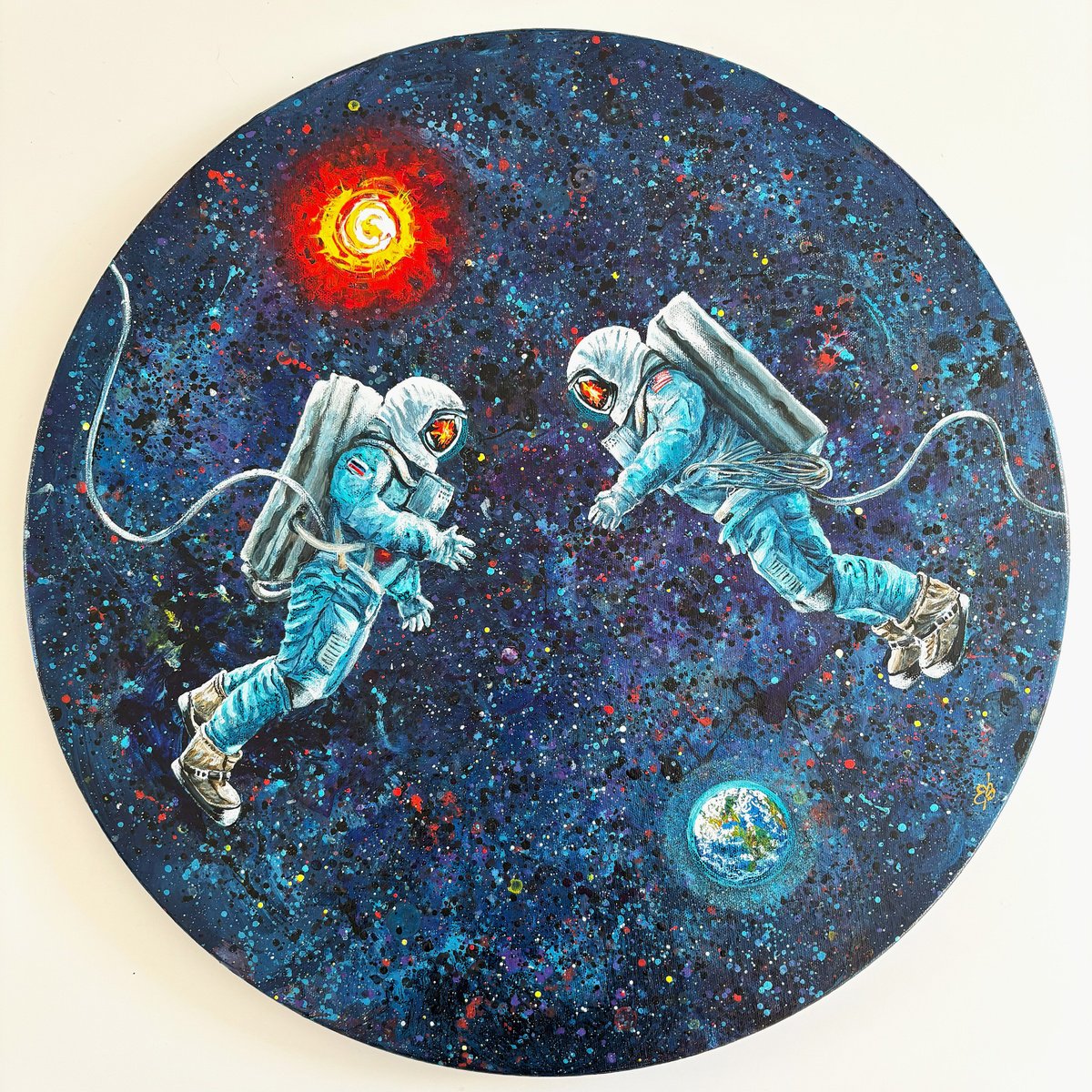 Impressionistic Landscape Acrylic Painting By Lena Smirnova, 20 X 20", Supernova, Original Artwork