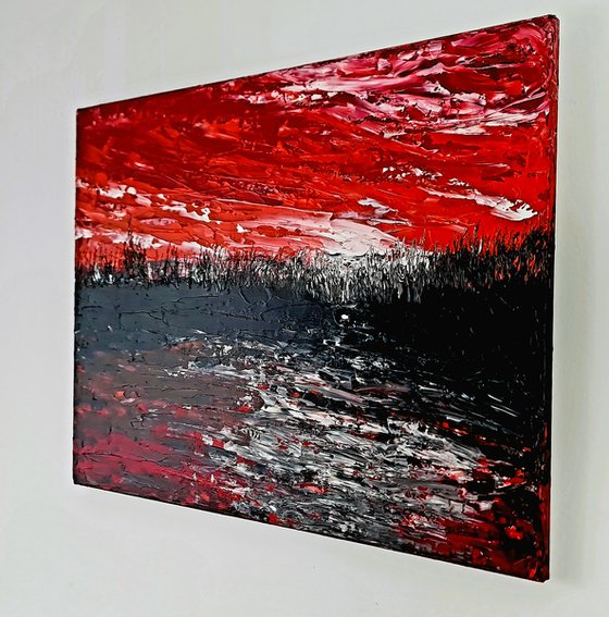 Red abstract landscape