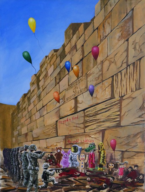"Wailing Wall" 2023 Acrylic on canvas 80x60 by Eugene Gorbachenko