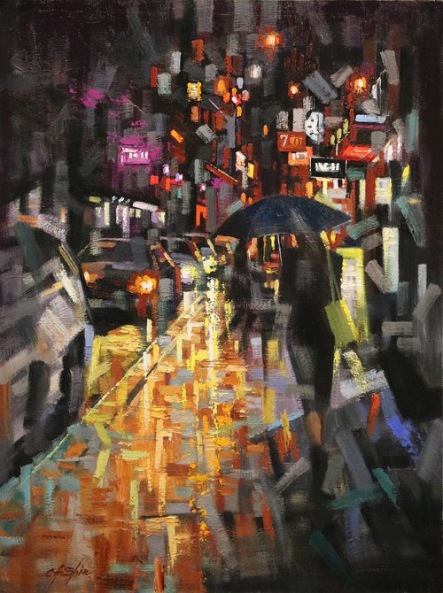 Streets of Soho at Night by Chin H Shin