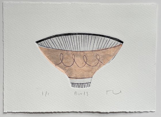 Midcentury Bowl No.3 original drypoint