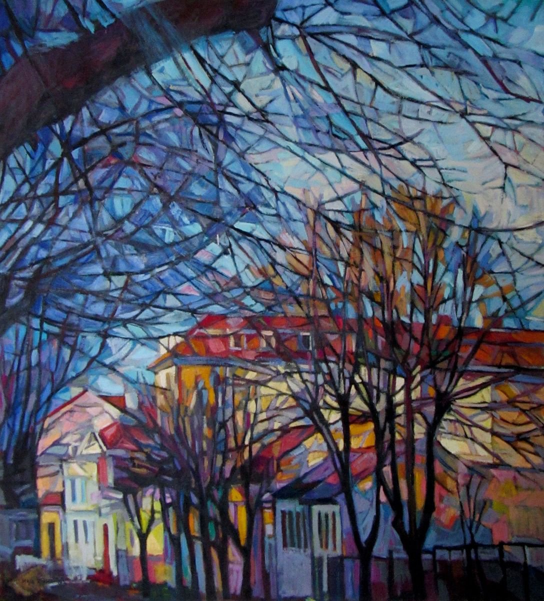 Maja Đokić Mihajlović | Original  Oil Painting | Autumnal Cityscape | 100 X 110Cm | Artwork For Sale On Artfinder