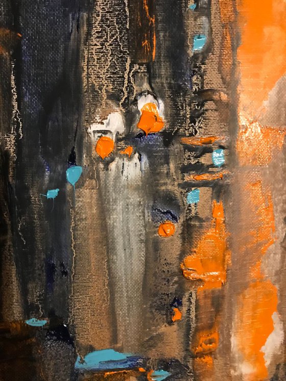 Abstract painting 260820191 Sunset in the city