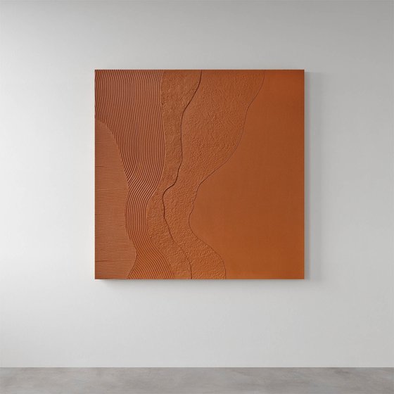 "Nulla 2" Terracotta textured abstract art