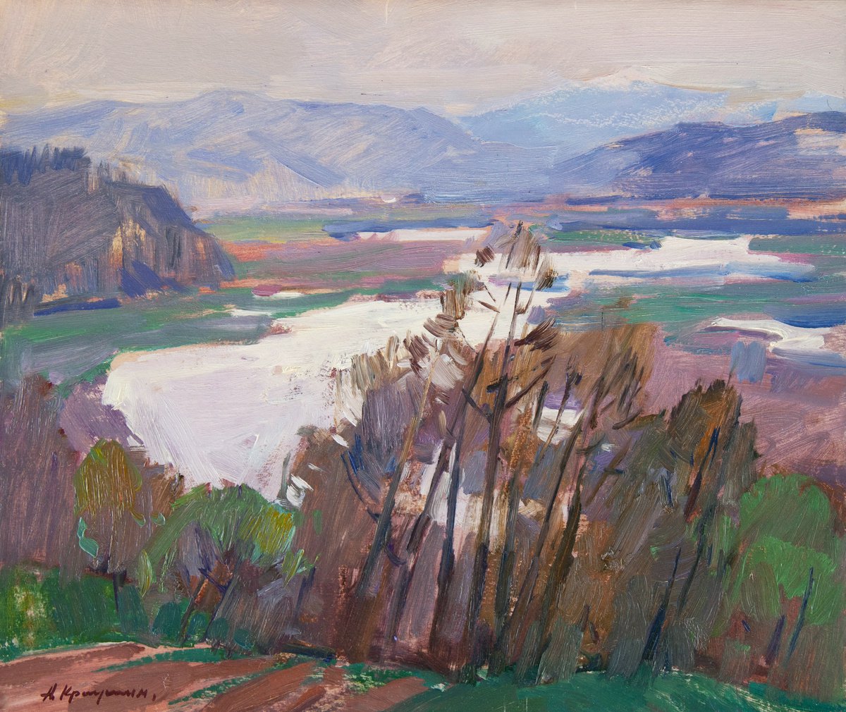 River valley in April by Aleksandr Kryushyn