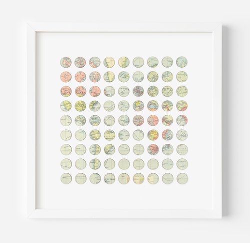 World Map Dots Collage by Amelia Coward