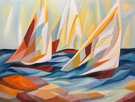 Sailboat Regatta Seascape