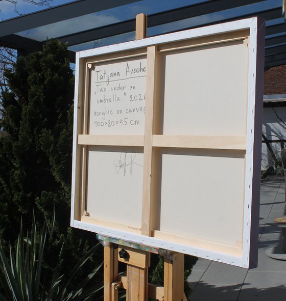 Two under an umbrella.