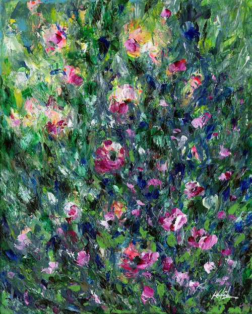 Meadow Opulence - Textural Floral Painting by Kathy Morton Stanion by Kathy Morton Stanion