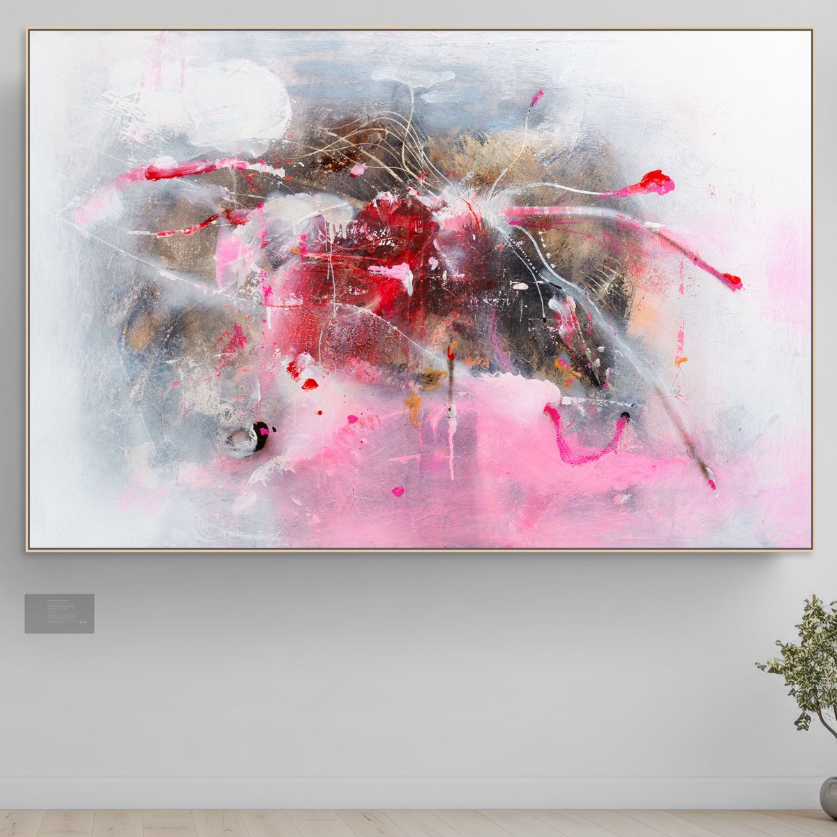 Organic Abstract Painting By Adriano Ribeiro, 47 X 31, Rojo No More, Original Artwork