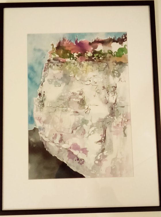 Original Framed Watercolour Painting of a Margate Cliff