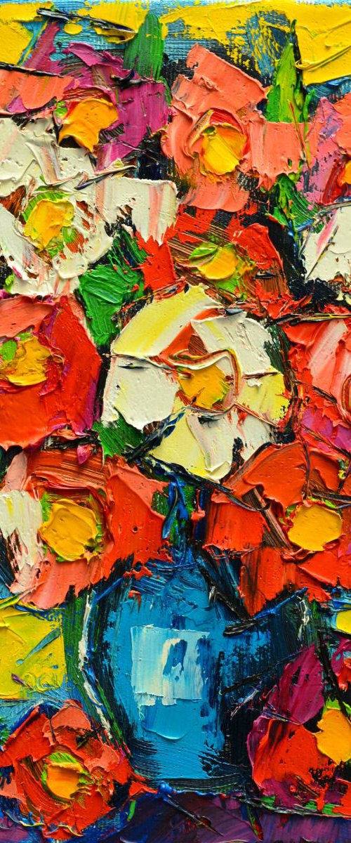 ABSTRACT COLOURFUL WILDFLOWERS by ANA MARIA EDULESCU