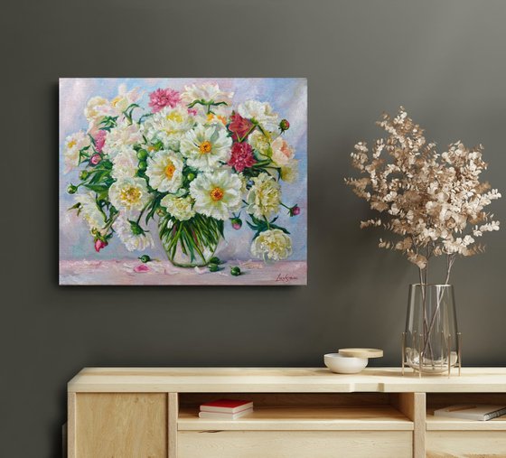 Peonies bouquet  still life