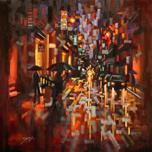 Night Walk in Soho Village by Chin H Shin
