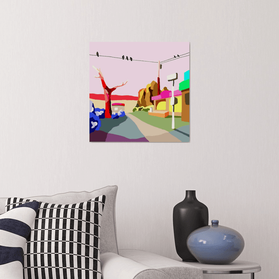 The little shop (La pequeña tienda)  (pop art, landscape)