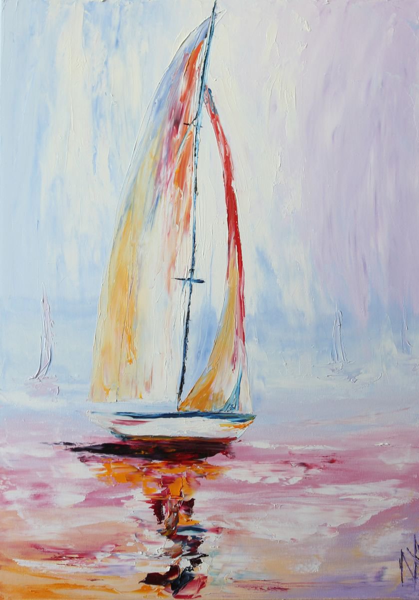 Sail, 50х70 cm by Anastasiia Novitskaya