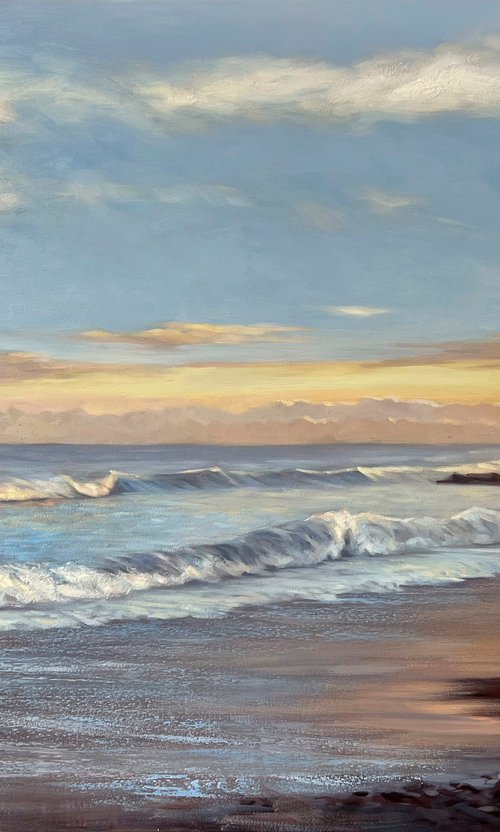 "Sea 2" Blue seascape oil art by Mary Ameur