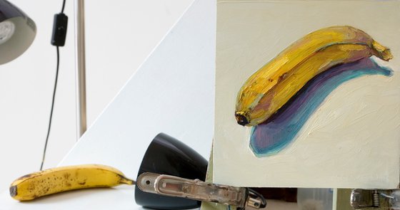 rough banana on white background