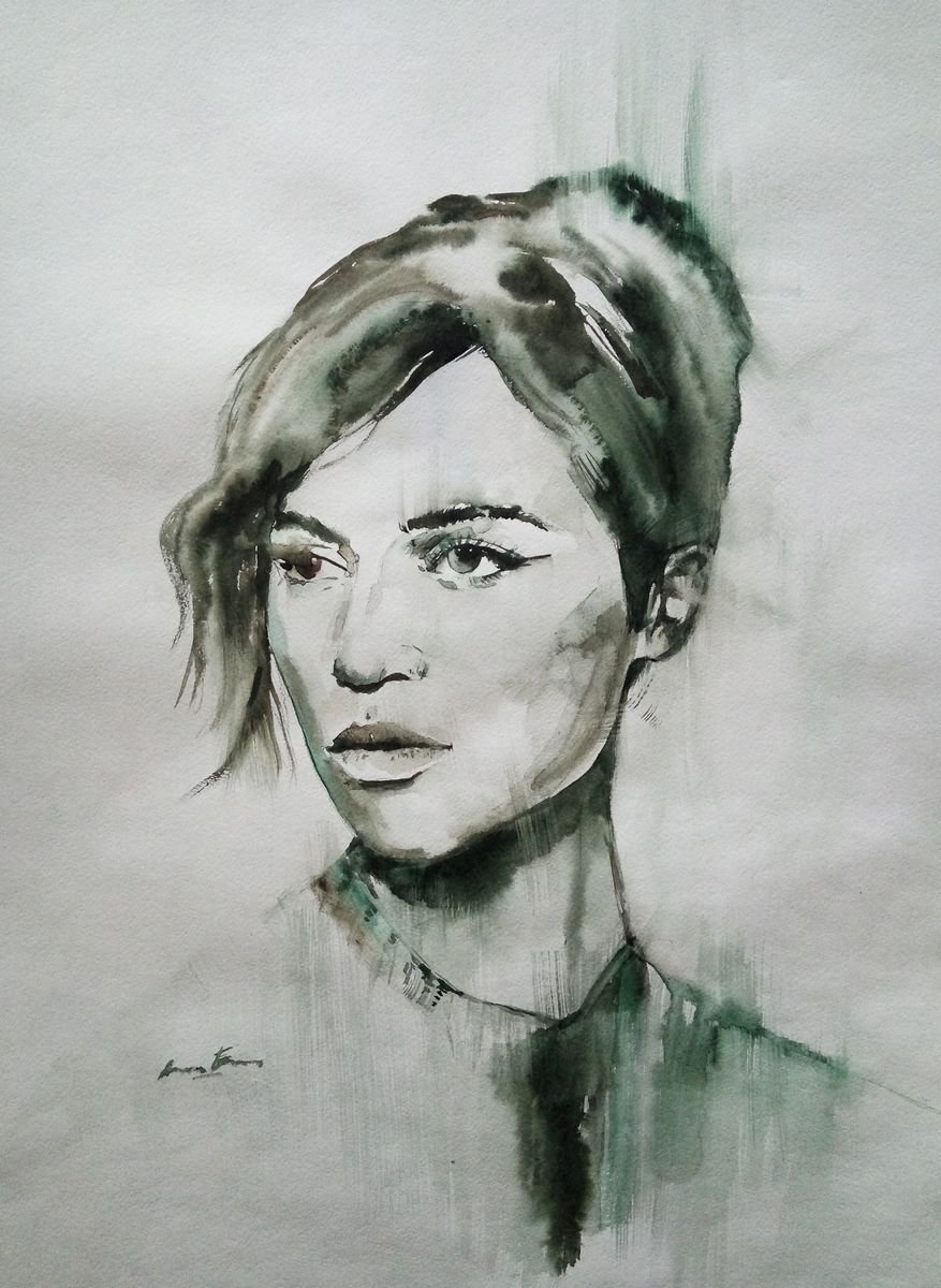 Woman portrait 59.4х42cm by Artem Grunyka by Artem Grunyka