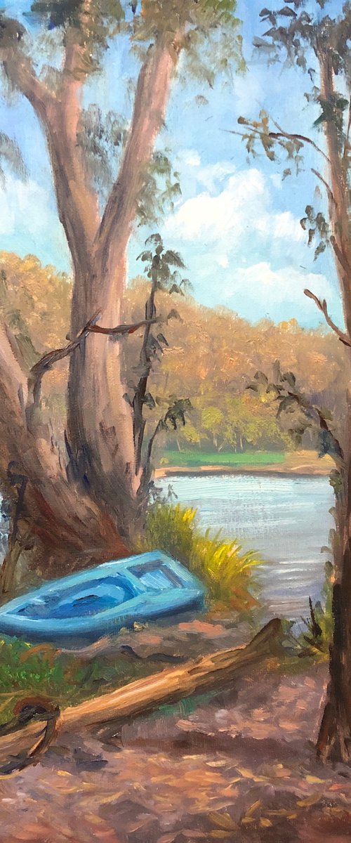 Early Morning Kayaking - plein air painting by Christopher Vidal