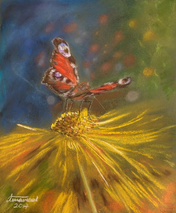Happy Butterfly - Original Soft Pastel Painting