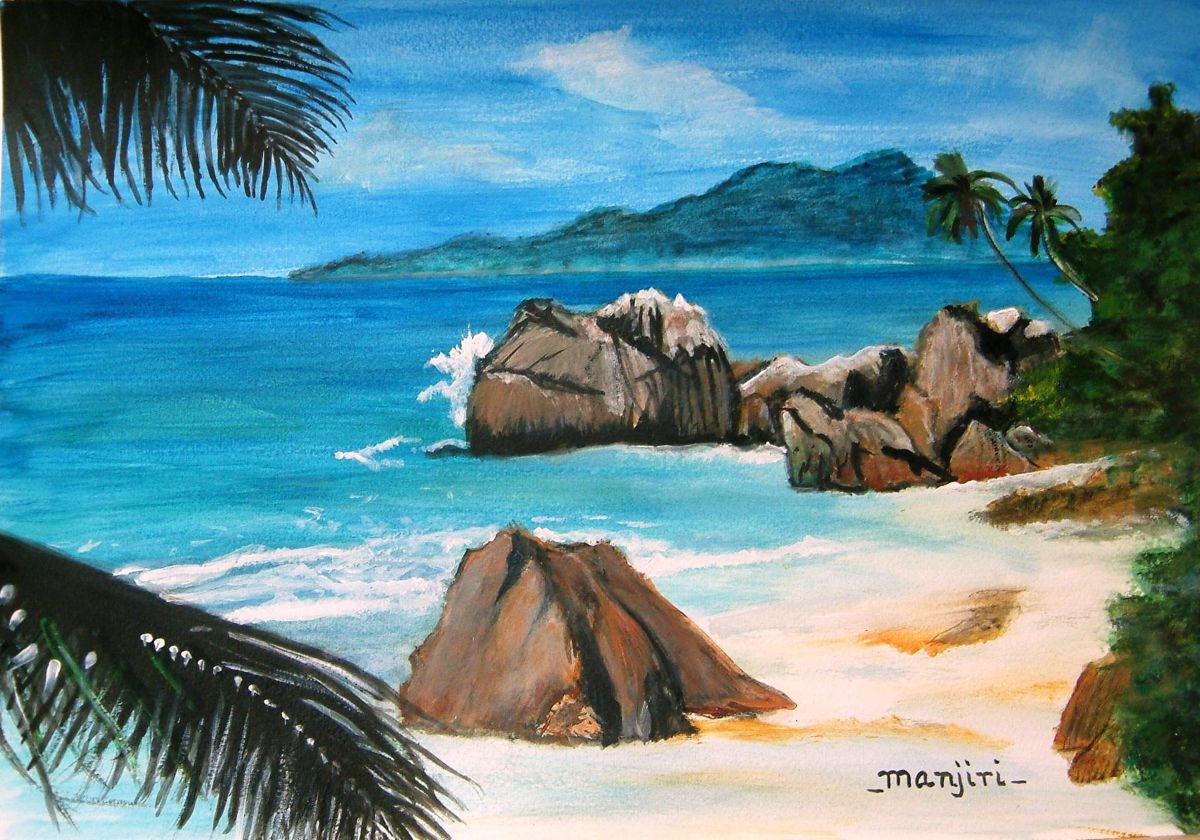 Paradise Island landscape painting on special SALE by Manjiri Kanvinde