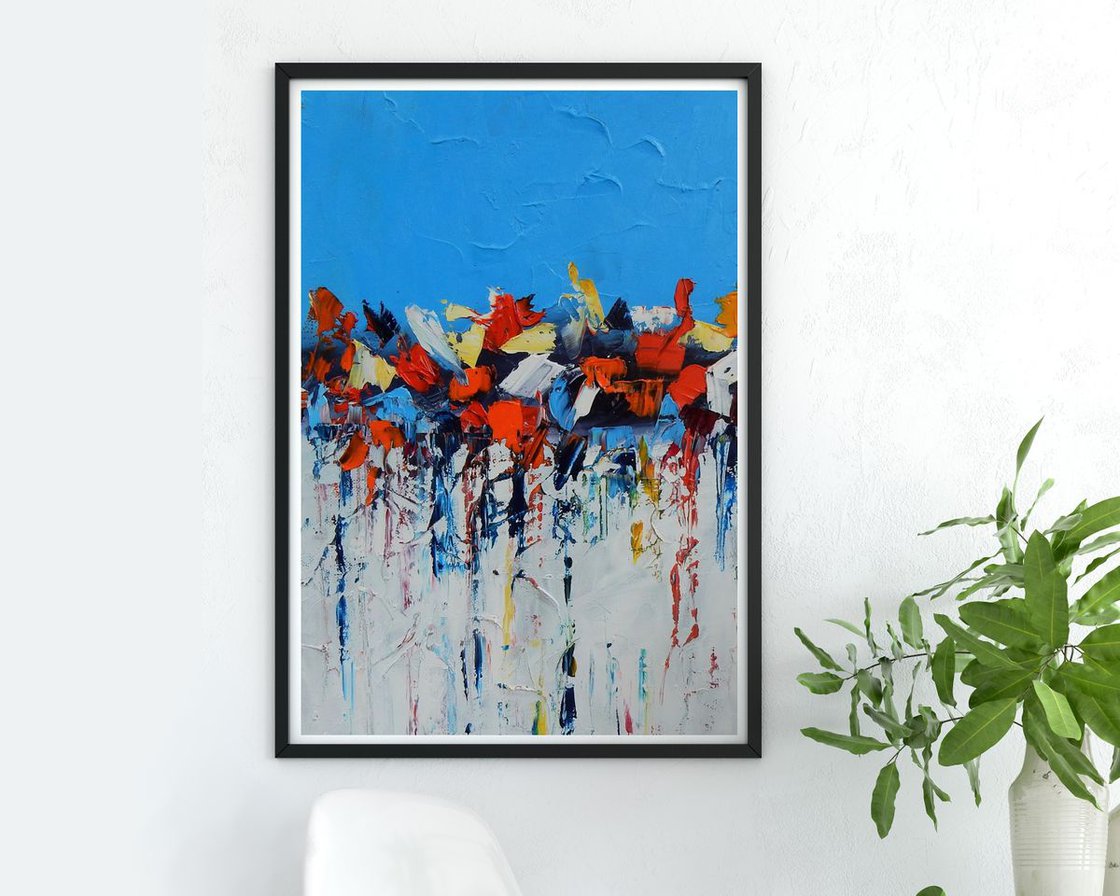 Symphony in blue. Abstract oil painting. Palette knife. Painting by Vita  Schagen