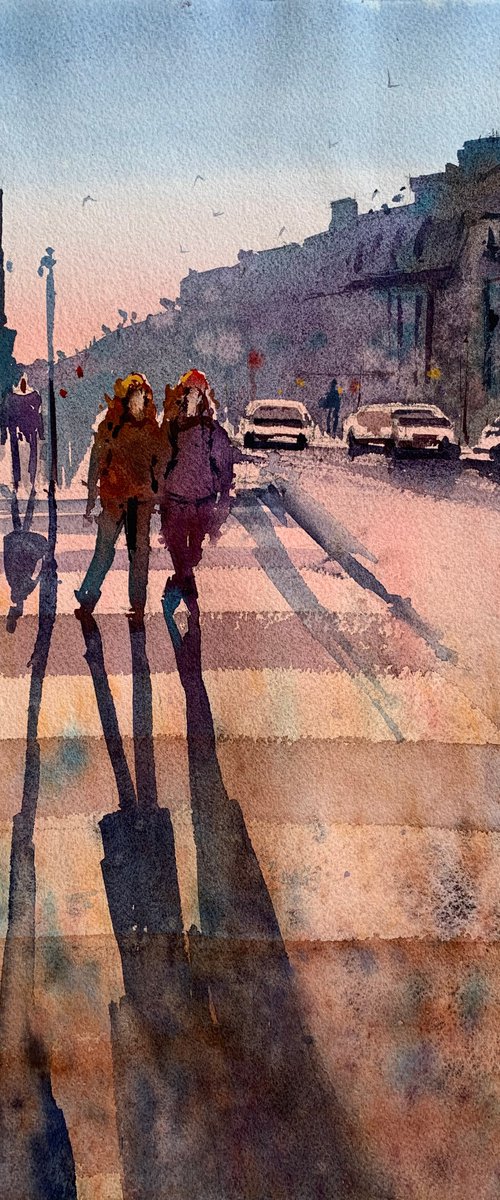 At the pedestrian crossing. by Evgenia Panova