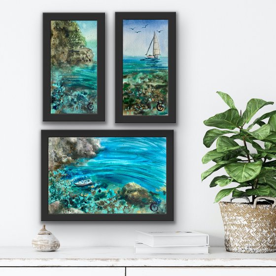 COTE D'AZURE - triptych