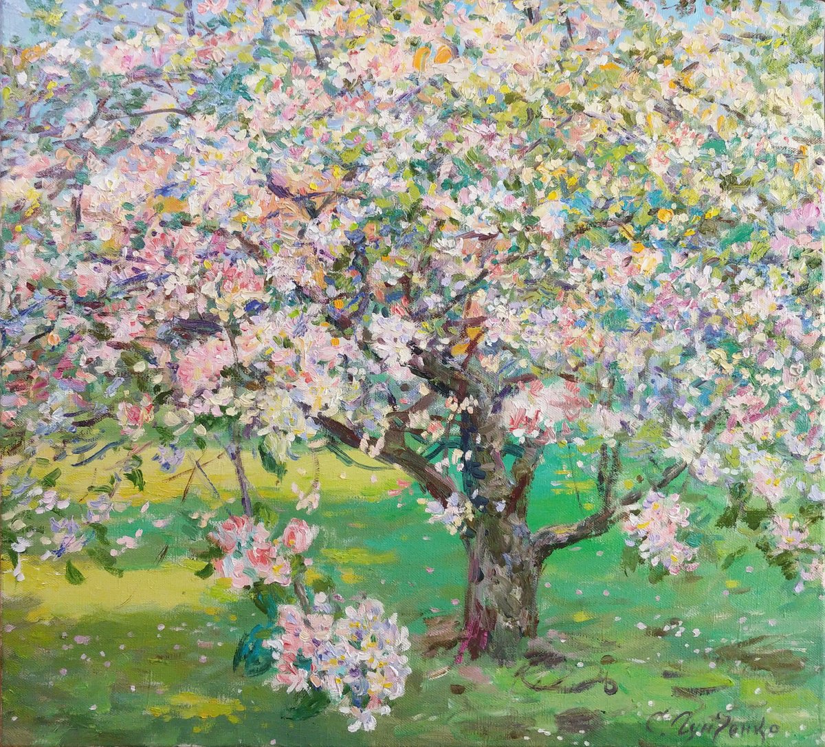 Morning In The Spring Garden. By Svitlana Gunchenko, 20 X 18, Artwork For Sale On Artfinder