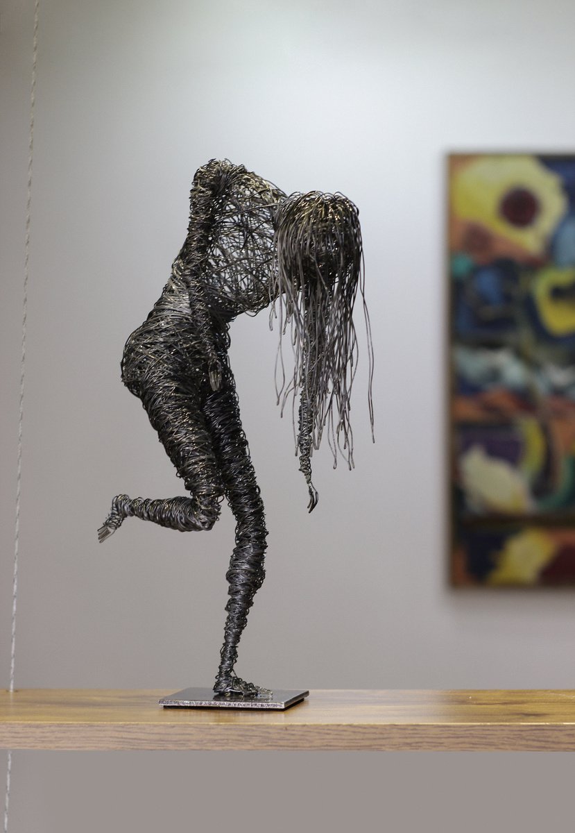 Abstract Portrait Sculpture By Karen Axikyan, 8 X 15", The Walking Dead, Original Artwork