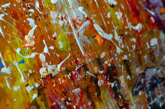 Rainy City - Ready to Hang, Palette knife Modern City Urban art