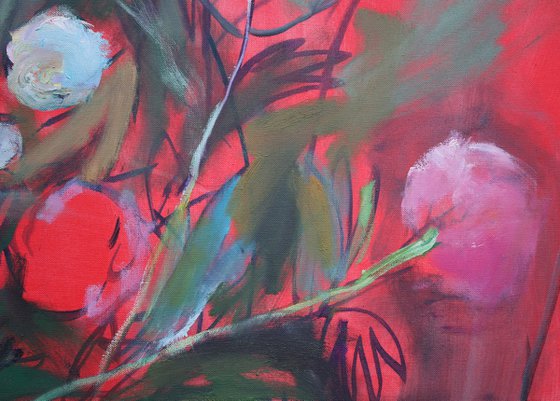 Peonies in red tones