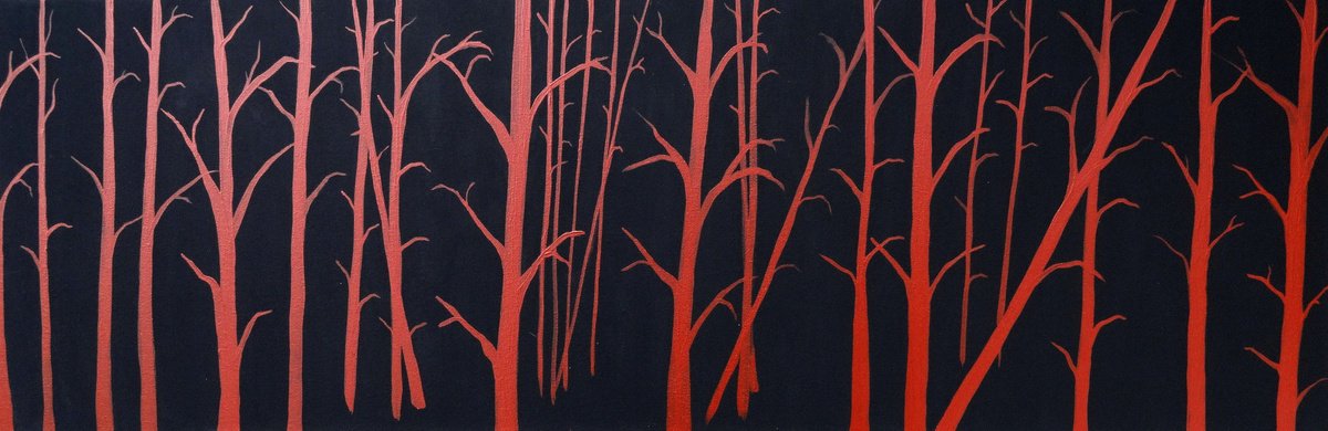 Burnt sienna trees by Rachel Olynuk