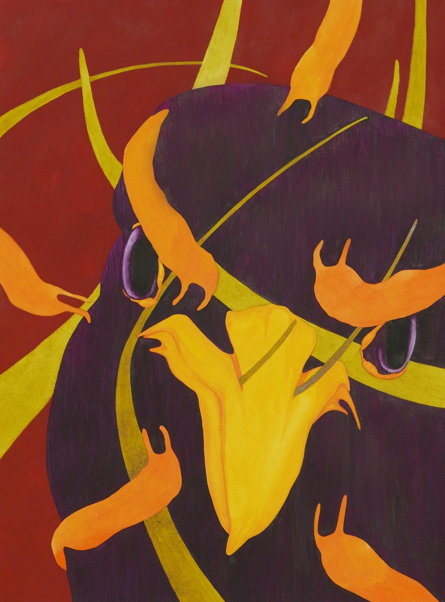 Impressionistic Botanical Watercolour By Karina Danylchuk, 12 X 16", Against, Original Artwork