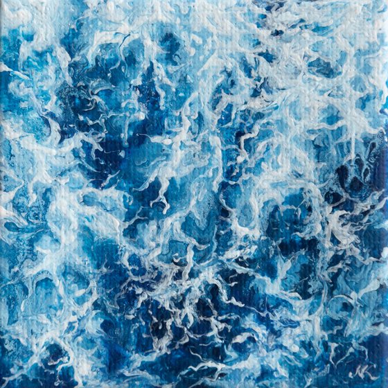 Miniature blue ocean waves
